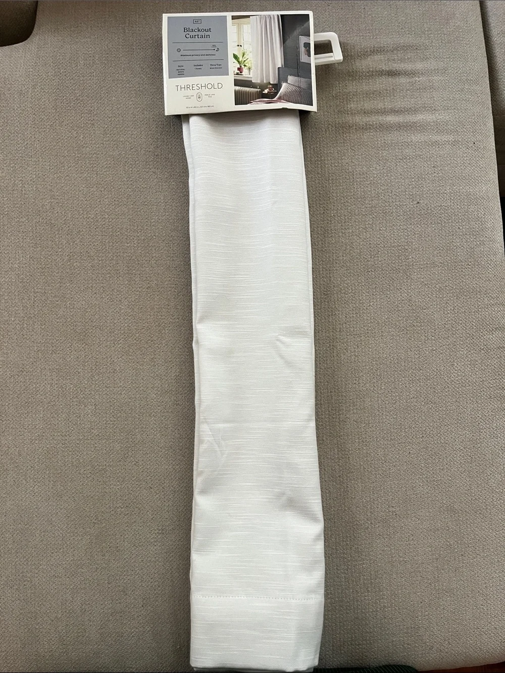 Threshold White Blackout Curtain Panel - Textured Light-Blocking Panel